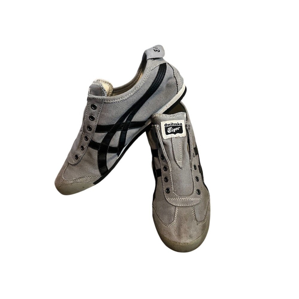 Onitsuka Tiger Mexico 66 Slip-On Sneakers Womens US 7 Gray Black